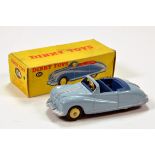 Dinky No. 106 Austin Atlantic Convertible with light blue body, dark blue interior and lemon hubs.