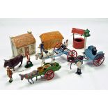 A further interesting assortment of metal figures, vehicles and accessories comprising civilian