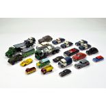 Unboxed diecast group including various makers. Dinky, Corgi, Matchbox, etc. Some repaints. F to VG.