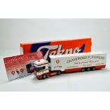 Tekno 1/50 Diecast Truck Issue Comprising Scania 144L/460 Fridge Trailer in Livery of Crawford
