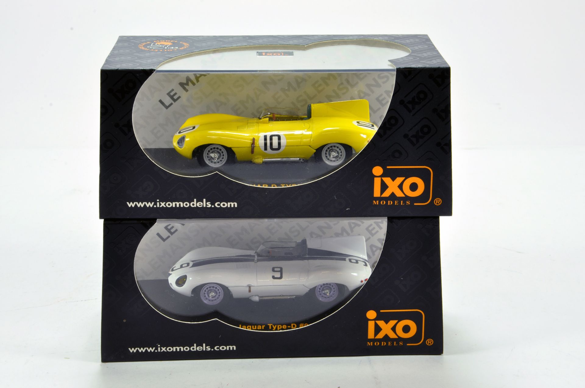 IXO 1/43 Diecast Cars comprising duo of Jaguar D Type Sports Issues. NM to M in Boxes. (2)