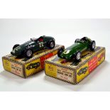 A duo of assembled Meric Plastic Racing Cars. Various issues. G to VG. (2)