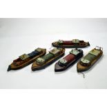 A group of hand built, interesting and bespoke canal barge models. (5)