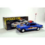 Aerocop Battery Operated Plastic Mercedes Rotating Police Car. Nice example appears E in Box.