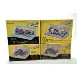 Trio of Renwal collectors showcase series model car kits in 1/48 scale. Appear Complete. (4)