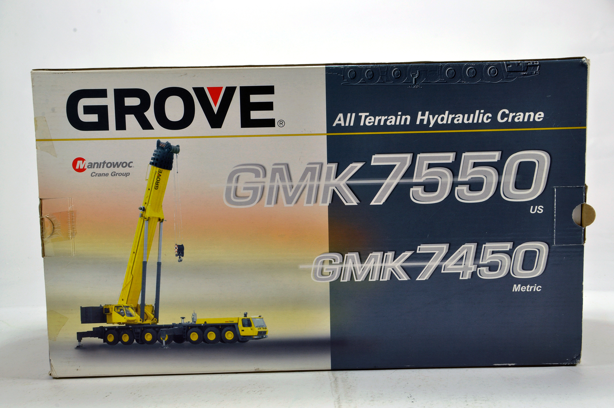 NZG 1/50 Diecast Construction issue comprising Grove GMK 7550 / 7450 ATHC Mobile Crane. NM to M in