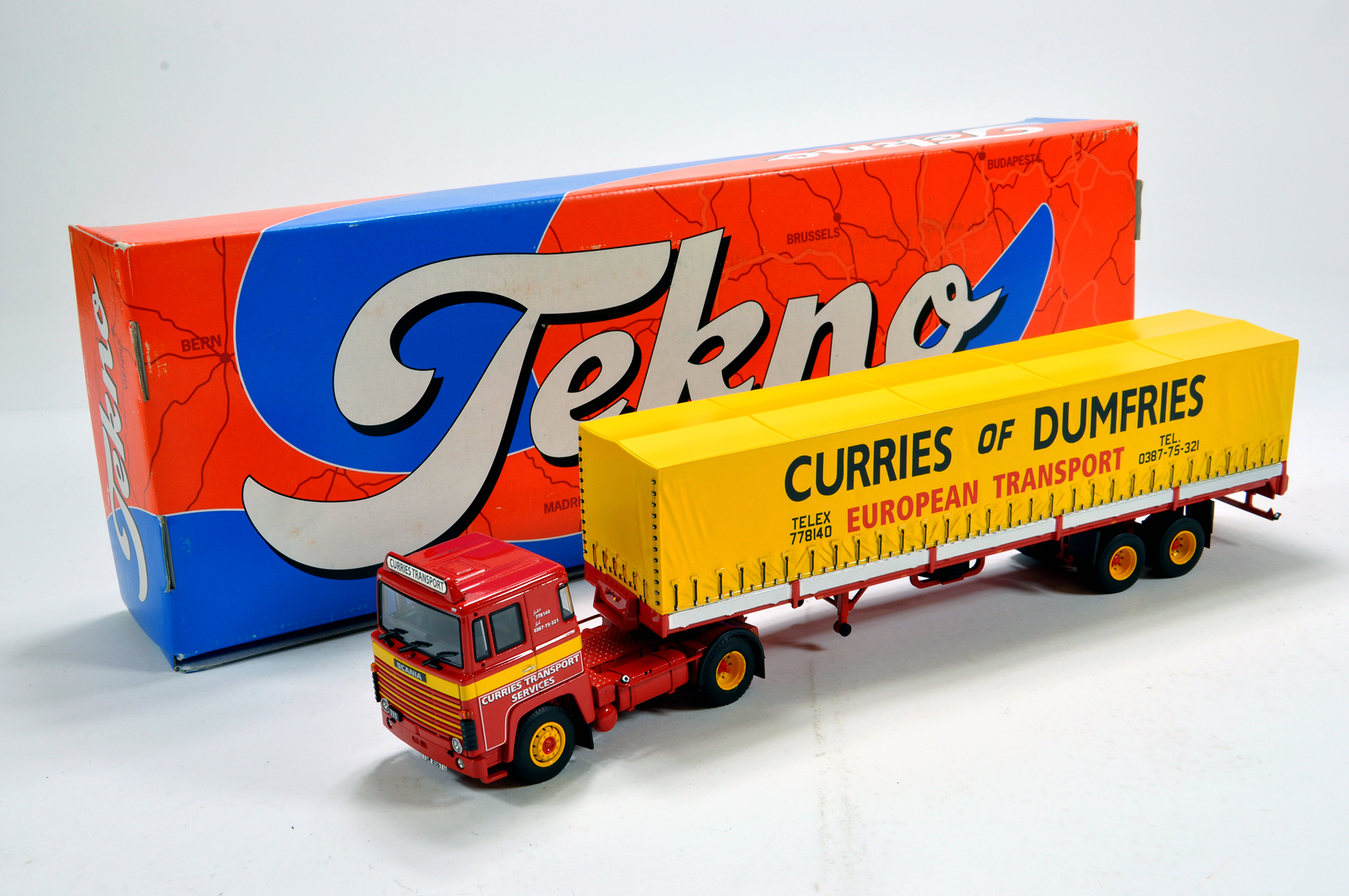 Tekno 1/50 Diecast Truck Issue Comprising Scania 111 in Livery of Curries of Dumfries. E to NM to