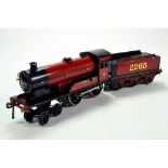 Bassett-Lowke O Gauge 4-4-0 Loco and Tender LMS maroon Princess Elizabeth No.2265, clockwork