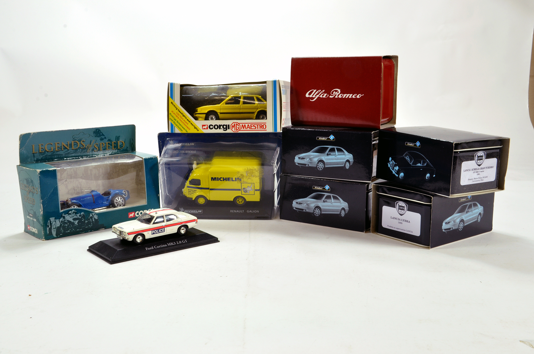 Boxed Diecast group comprising Corgi and other makers. Solido etc. NM to M in Boxes. (9)