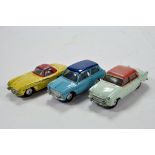 Corgi Trio of Diecast Car Issues comprising Austin A40, MB 300SL and Standard Vanguard. F to G. (3)