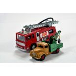 Dinky Duo comprising Fire Engine and Dinky Service Truck. VG to E. (2)