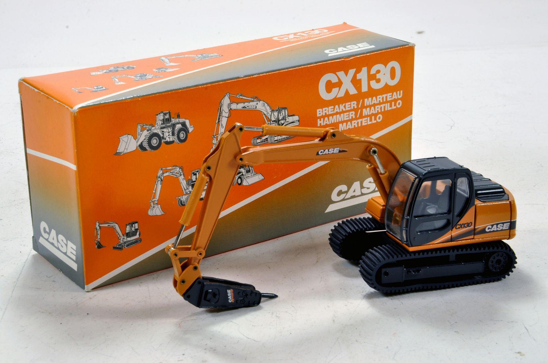 Conrad 1/50 diecast issue comprising No. 2849 Case CX130 Crawler Excavator with breaker fitted. E to