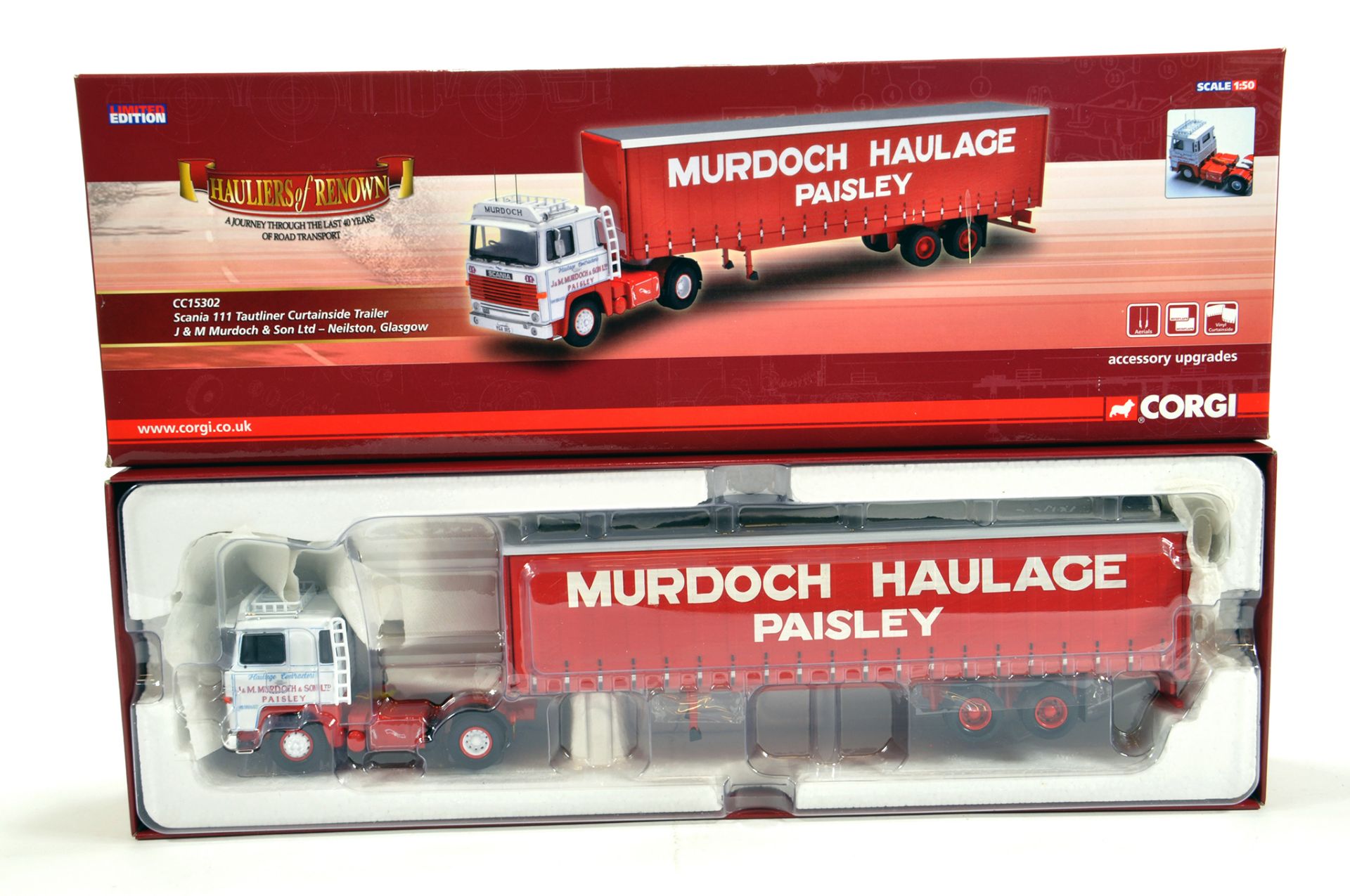 Corgi 1/50 Diecast Truck Issue Comprising No. CC15302 Scania 111 Curtainside in livery of J&M