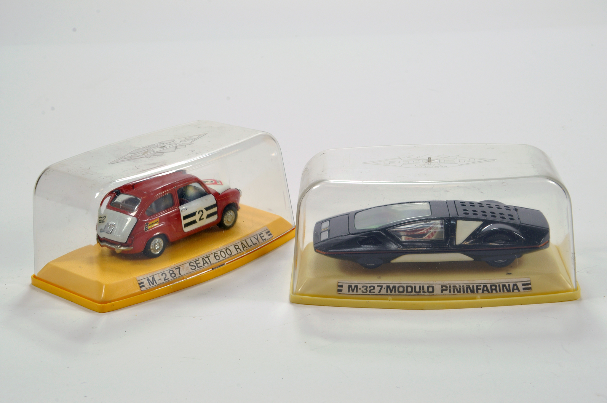 Duo of Pilem (Spain) Diecast Models comprising M-287 Seat 600 RallyE and M-327 Modulo Pininfarina.