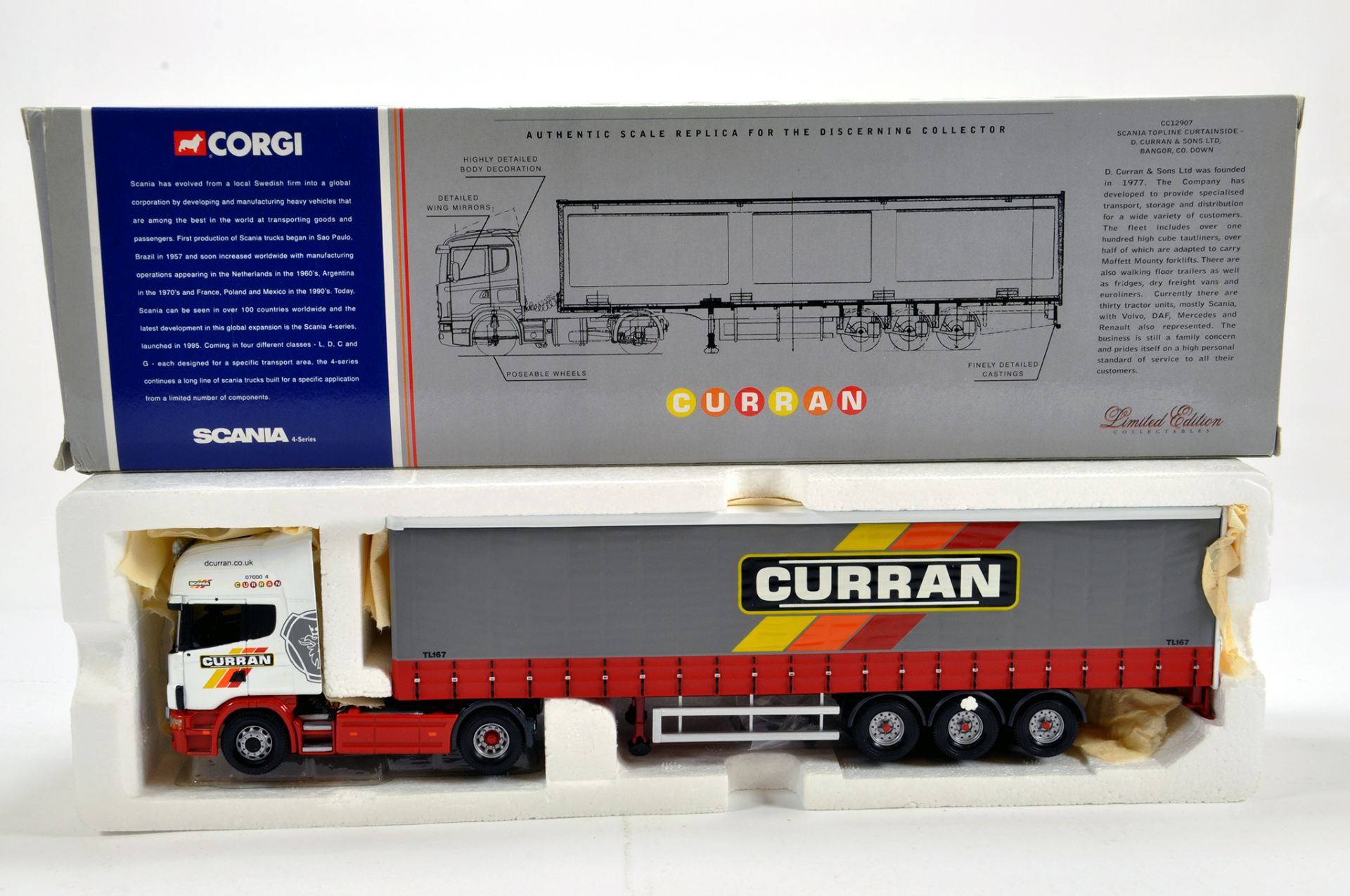 Corgi 1/50 Diecast Truck Issue Comprising No. CC12907 Scania Topline Curtainside in livery of D