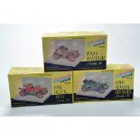 Trio of Renwal collectors showcase series model car kits in 1/48 scale. Appear Complete. (3)