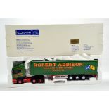 Eligor 1/43 Diecast Truck Issue Comprising Scania Curtain Trailer in Livery of Robert Addison.