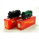 Duo of Triang Saddle Tank Clockwork Locos. Untested but display well. (2)