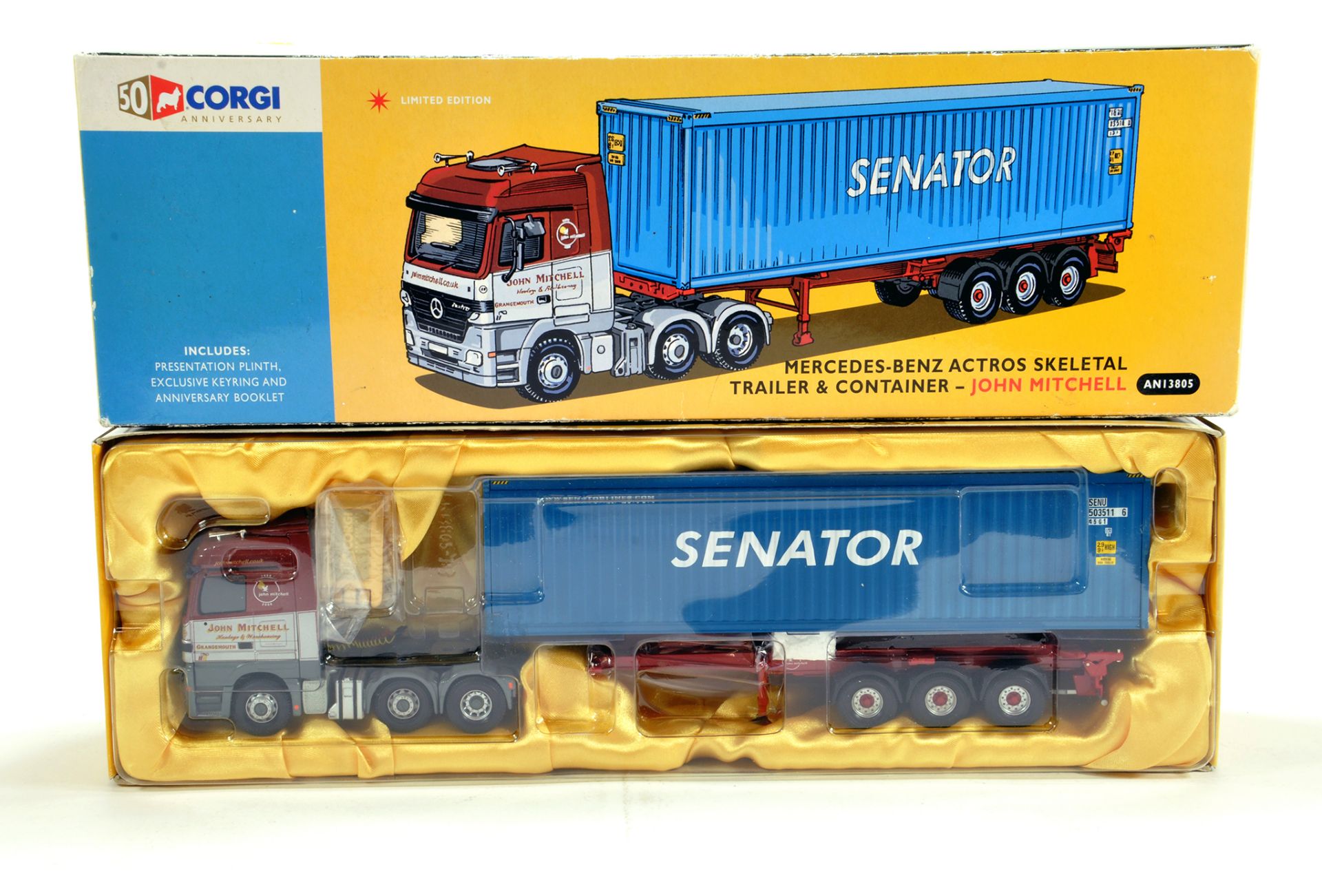 Corgi 1/50 Diecast Truck Issue Comprising No. AN13805 Mercedes Benz Actros Container Trailer in