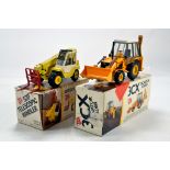 Duo of NZG JCB issues comprising 520 Telehandler and 3CX Excavator Loader. VG to E in Boxes. (2)