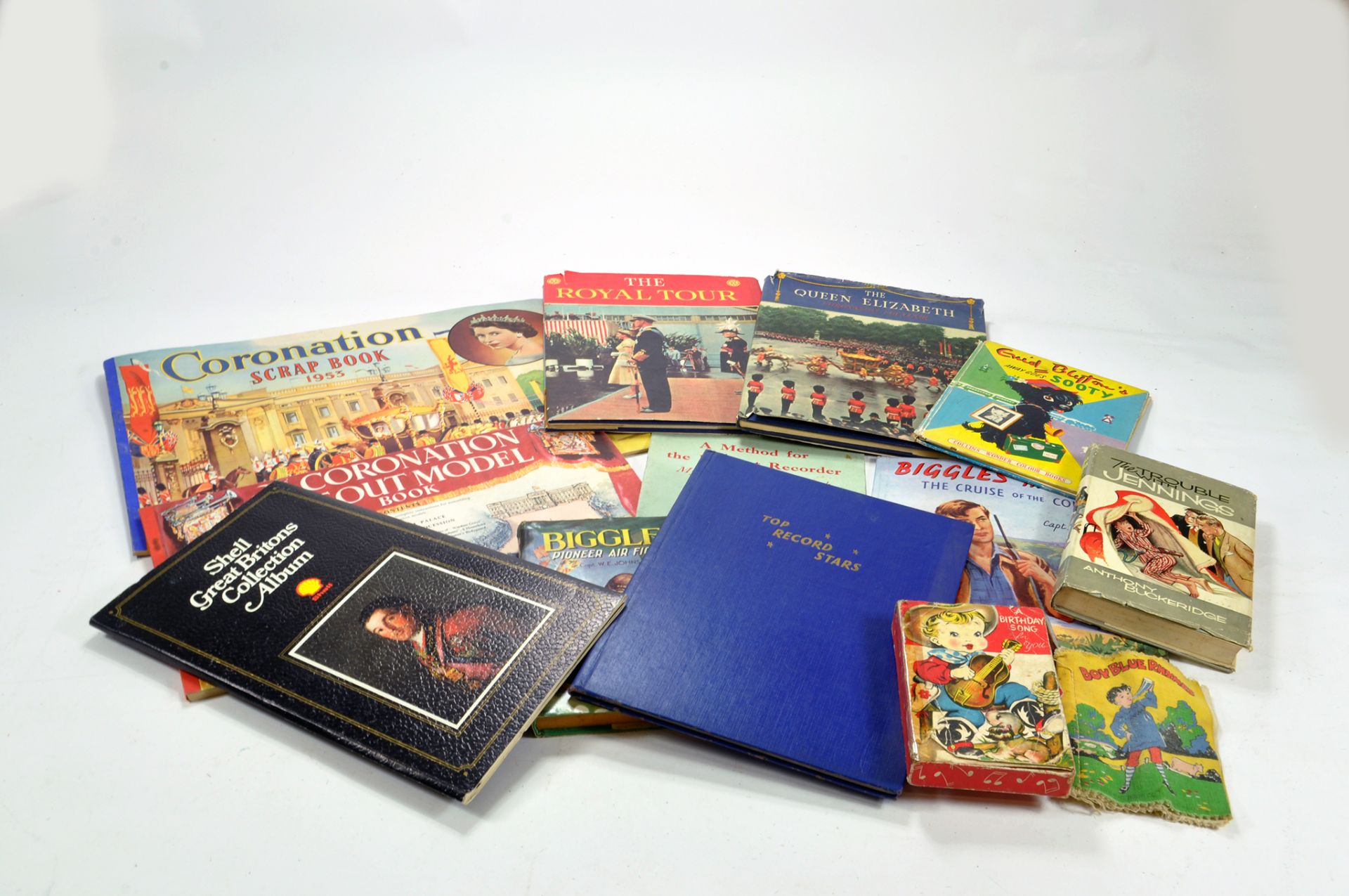 An interesting group of old annuals and literature comprising also of Royal Family Coronation type