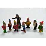 Britains Set No. 1654 Snow White and the Seven Dwarfs. Lead Metal Figures. Produced in 1938 only.