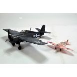 Handbuilt Plastic Impressive Aircraft Model Duo comprising USAF and RAF issue.