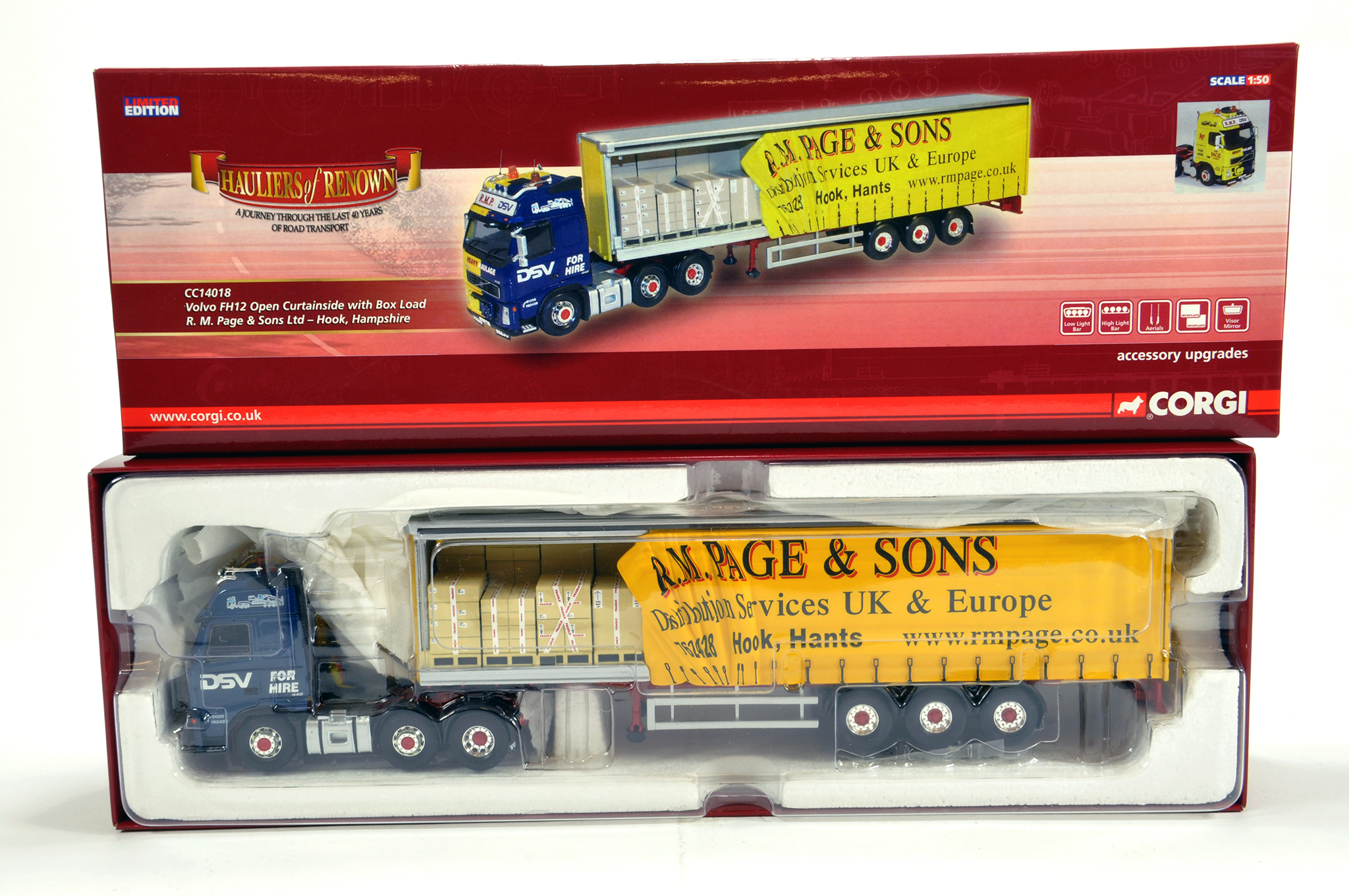 Corgi 1/50 Diecast Truck Issue Comprising No. CC14018 Volvo FH12 Open Curtainside in livery of R