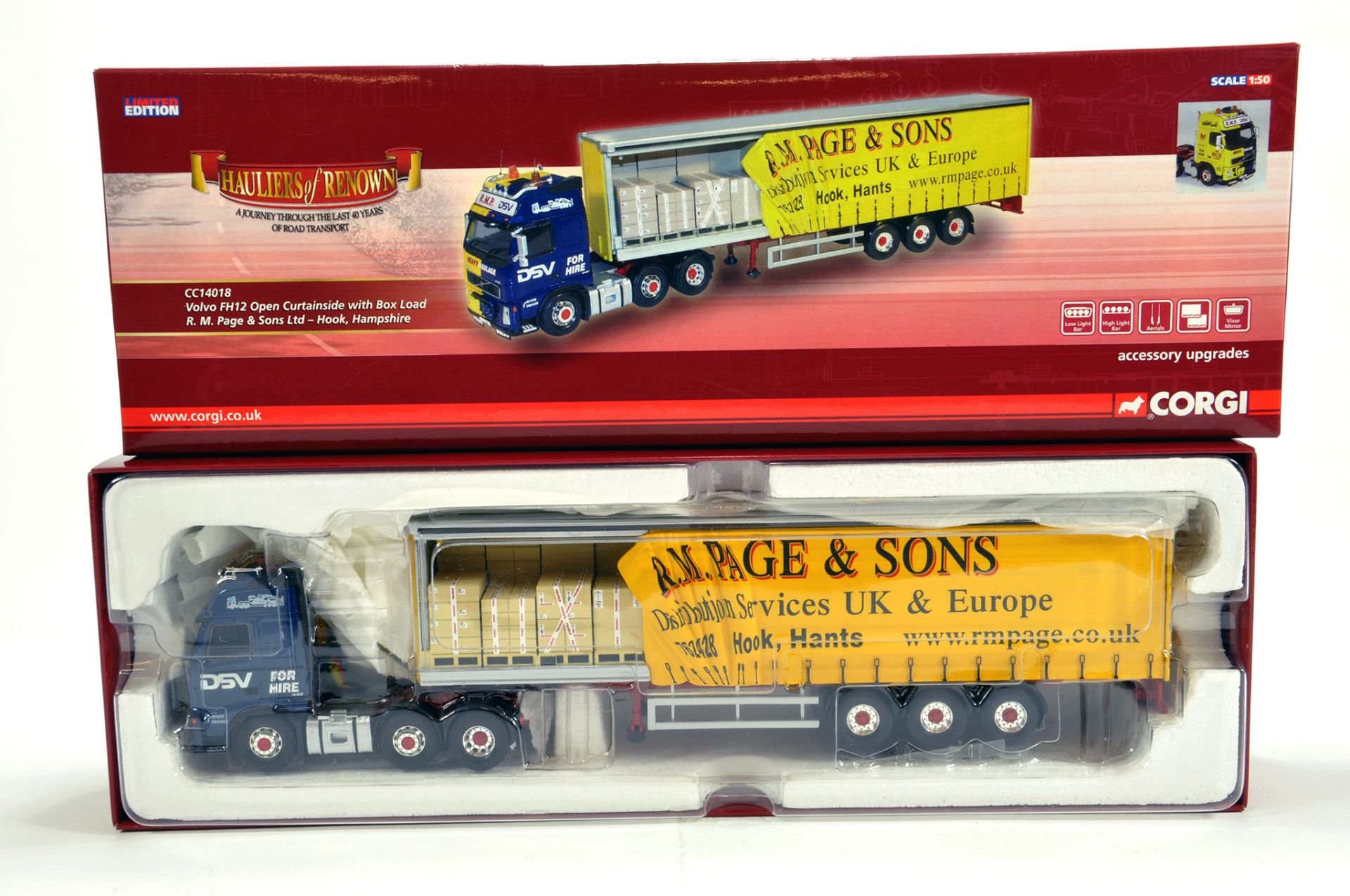 Corgi 1/50 Diecast Truck Issue Comprising No. CC14018 Volvo FH12 Open Curtainside in livery of R