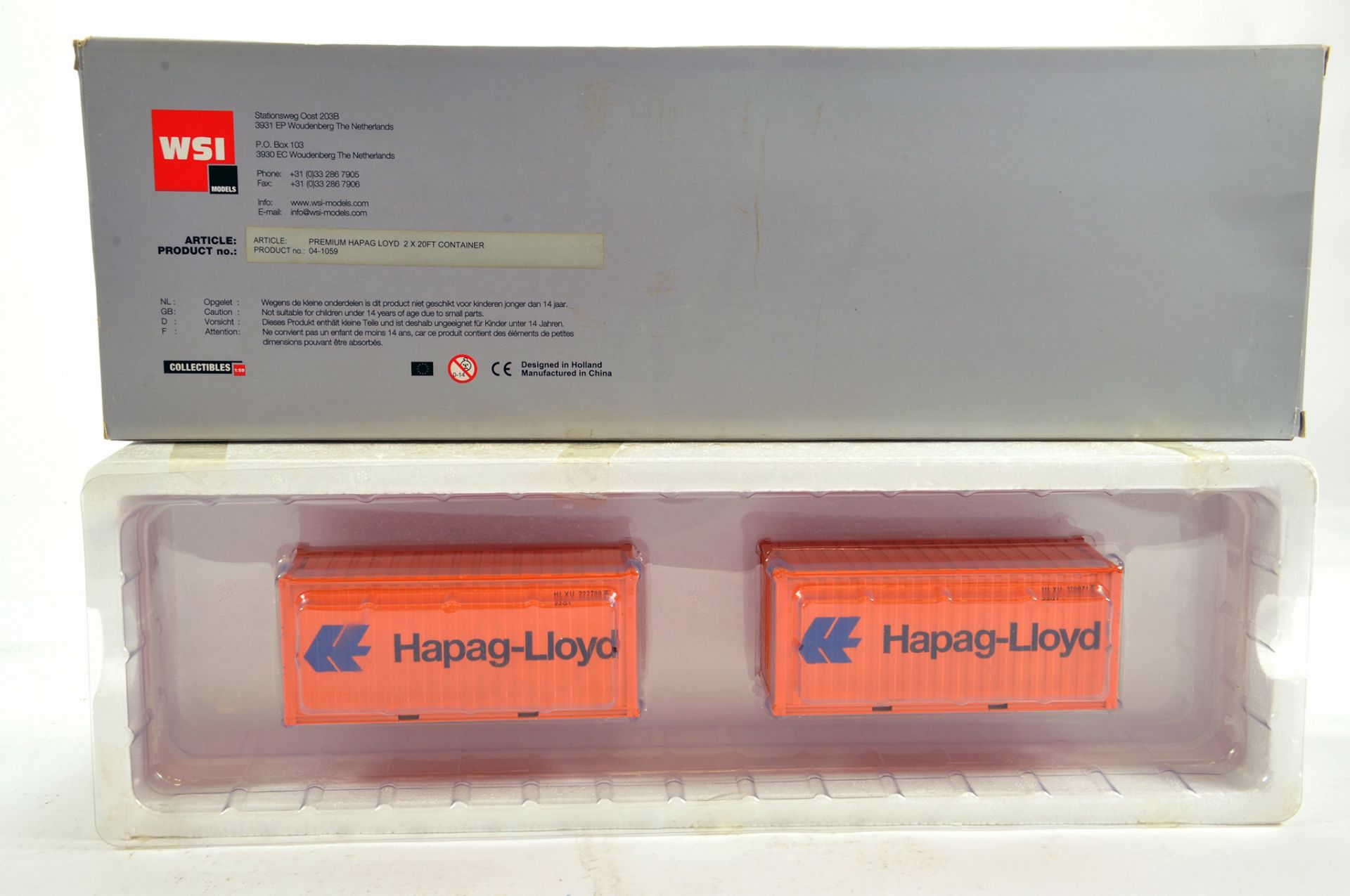 WSI 1/50 Hapag Lloyd Container Duo. E to NM in Box.