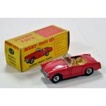 Dinky No. 112 Austin Healey Sprite with red body and cream interior. G to VG in G Box.