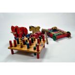 Group of interesting old wooden toys. Triang etc.