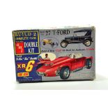 Scarce Original AMT Double Plastic Car Kit comprising Model T Ford and XR6 Hot Rod. Appears