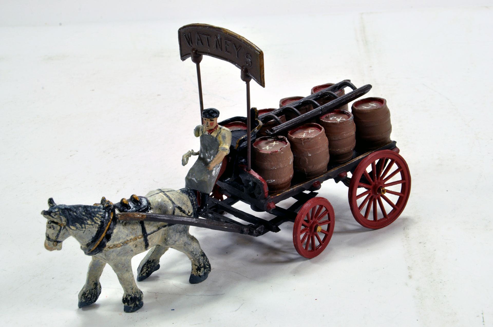 Taylor and Barratt copy of Brewers Dray, comprising Wheeled Dray with Brewery Sign Board, Horse,