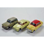 Corgi Trio of Diecast Car Issues comprising Vauxhall Velox, Hillman Husky and Jaguar 3.4. F to G. (