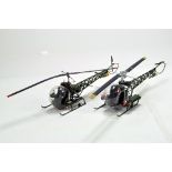 Handbuilt Plastic Impressive Aircraft Model comprising Army Helicopter Duo. (2)