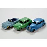 Dinky Trio of Diecast Car Issues comprising Austin Atlantic, Hillman Minx and Triumph. Generally