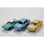 Dinky Trio of Diecast Car Issues comprising Sunbeam Rapier, Ford Zephyr and Ford Capril. Generally F