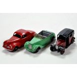 Dinky Trio of Diecast Car Issues comprising Armstrong Siddley, Lincoln Zephyr (restored) and