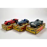 A trio of assembled Meric Plastic Racing Cars. Various issues. G to VG. (3)