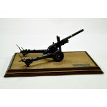 Impressive White Metal 1/32 British Army 5.5 Inch Medium Gun in Display Case. Superb Piece.