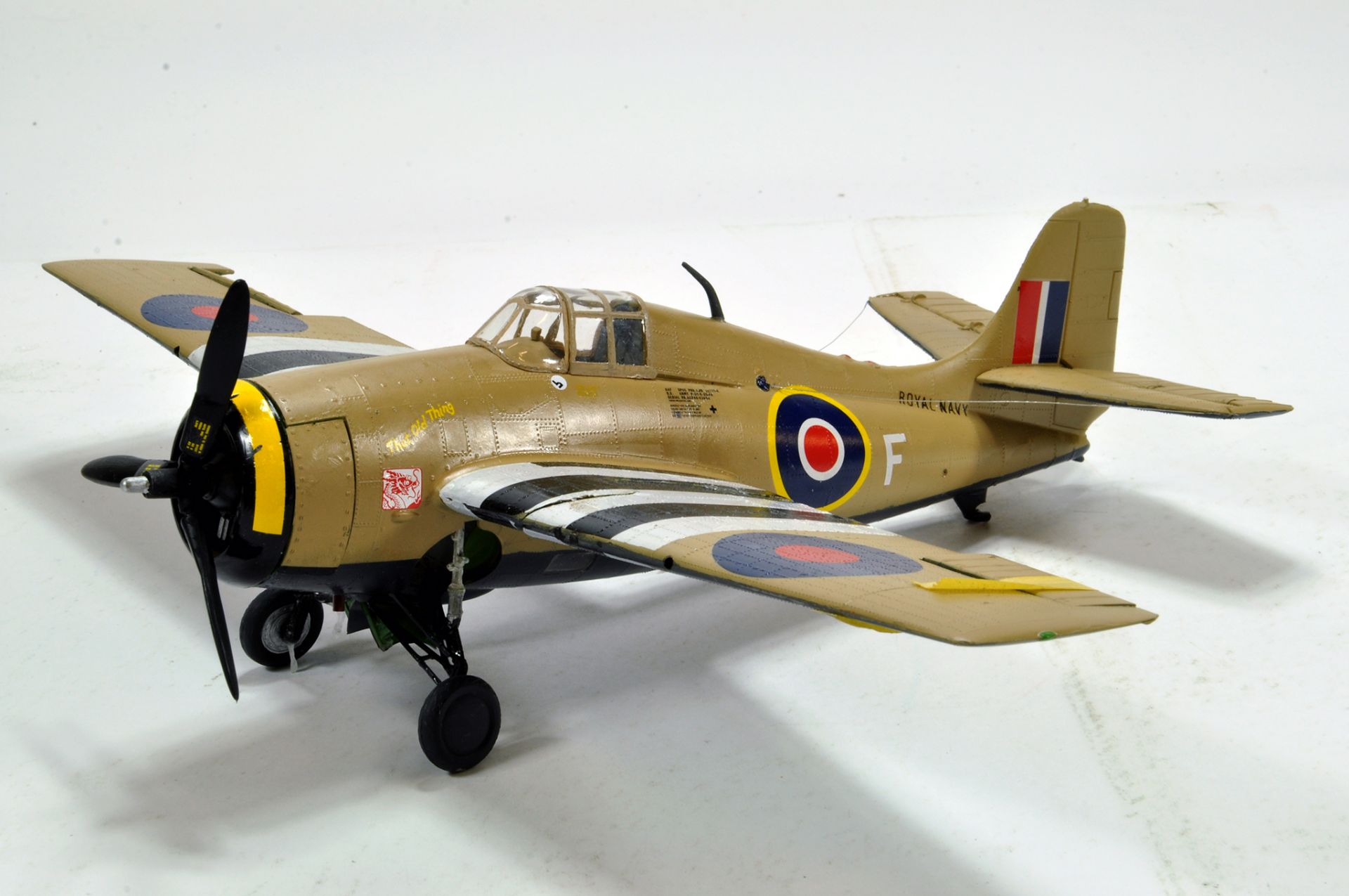 Handbuilt Plastic Impressive Aircraft Model comprising Grumman FM-2 Wildcat.