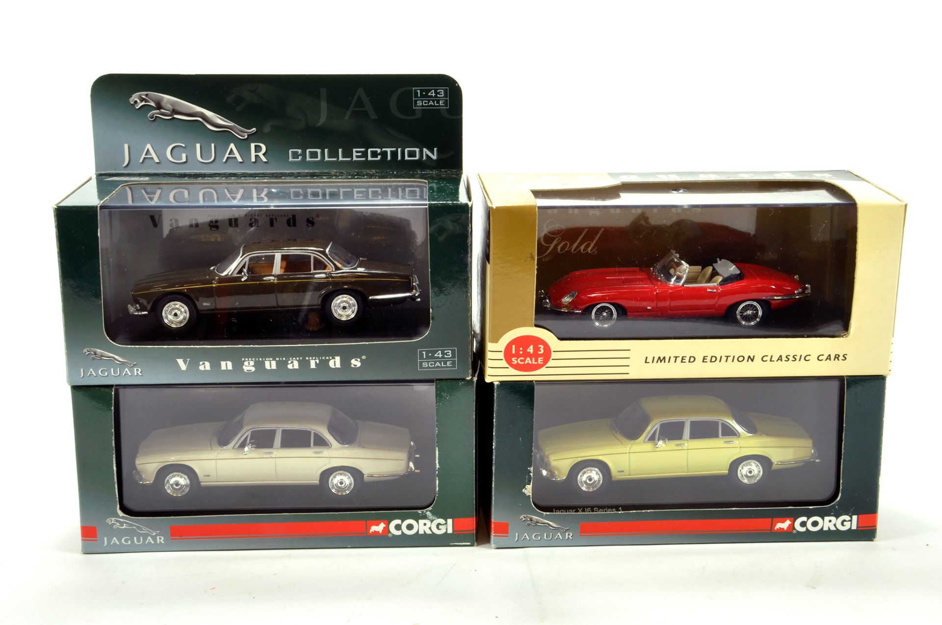 Group of 1/43 Diecast Classic Cars comprising Corgi Vanguard Issues including Jaguars. NM to M in