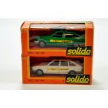 Duo of Solido No. 60 Simca 1308 Taxi issues. NM in Boxes. (2)