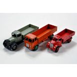 Dinky Trio of Diecast Commercial Issues comprising Tipping Wagon, Forward Control Lorry and Motor