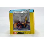 Corgi No. 73 Massey Ferguson 165 Tractor and Cutter Attachment. Generally G to VG in G Box.