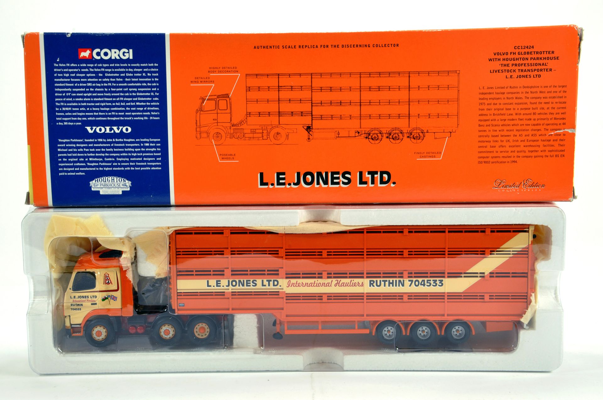 Corgi 1/50 Diecast Truck Issue Comprising No. CC12424 Volvo FH Livestock Transporter in livery of LE