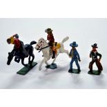 Cowboy Cowgirl Metal Figure group including mounted and unmounted issues. Incs Crescent etc.