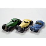 Dinky Trio of Diecast Car Issues comprising Frazer Nash, Humber (repaint) and Rover. Generally F