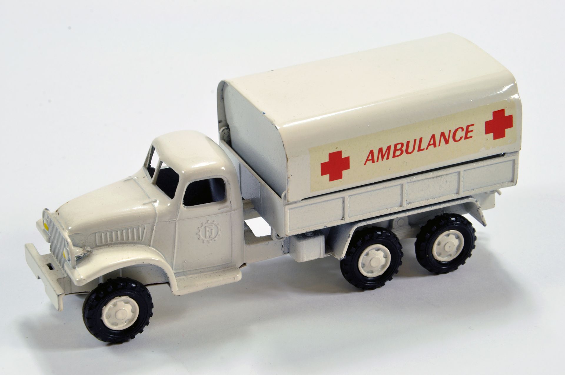 FJ (France Jouet) Ambulance. Off white with Tin Tilt and Ambulance decal. Generally E to NM.